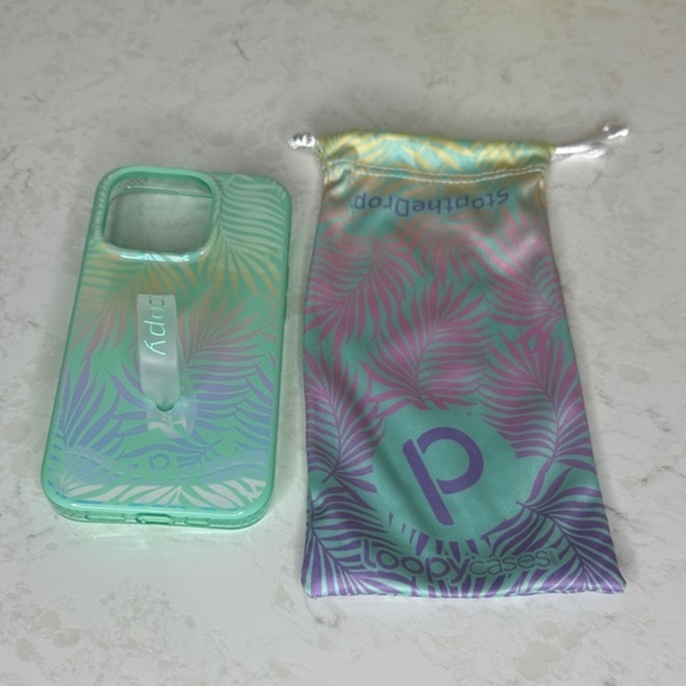 Loopy Case Mint and Lavender Phone Case with Strap